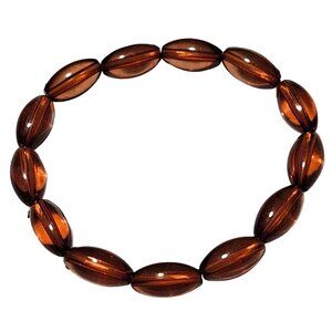 Boho Amber Colored Oval Beaded Stretch Bracelet Retro Fashion Jewelry Women